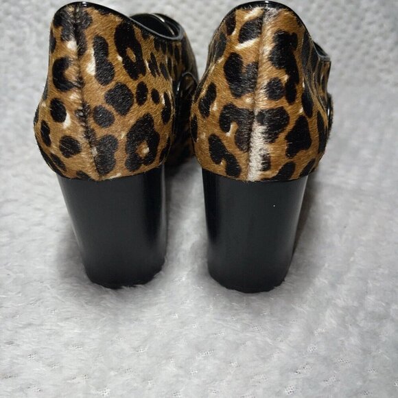 WOMENS  SHOES SZ 9 GENUINE Hair calf  JOHNSTON MURPHY LEOPARD Ankle Boots - Picture 6 of 12